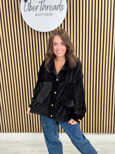 Ranch Funnel Neck Button Jacket  - Black