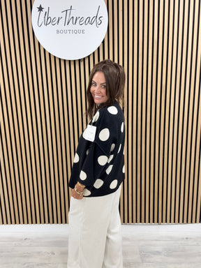 Boxy Dotty Knit- Black