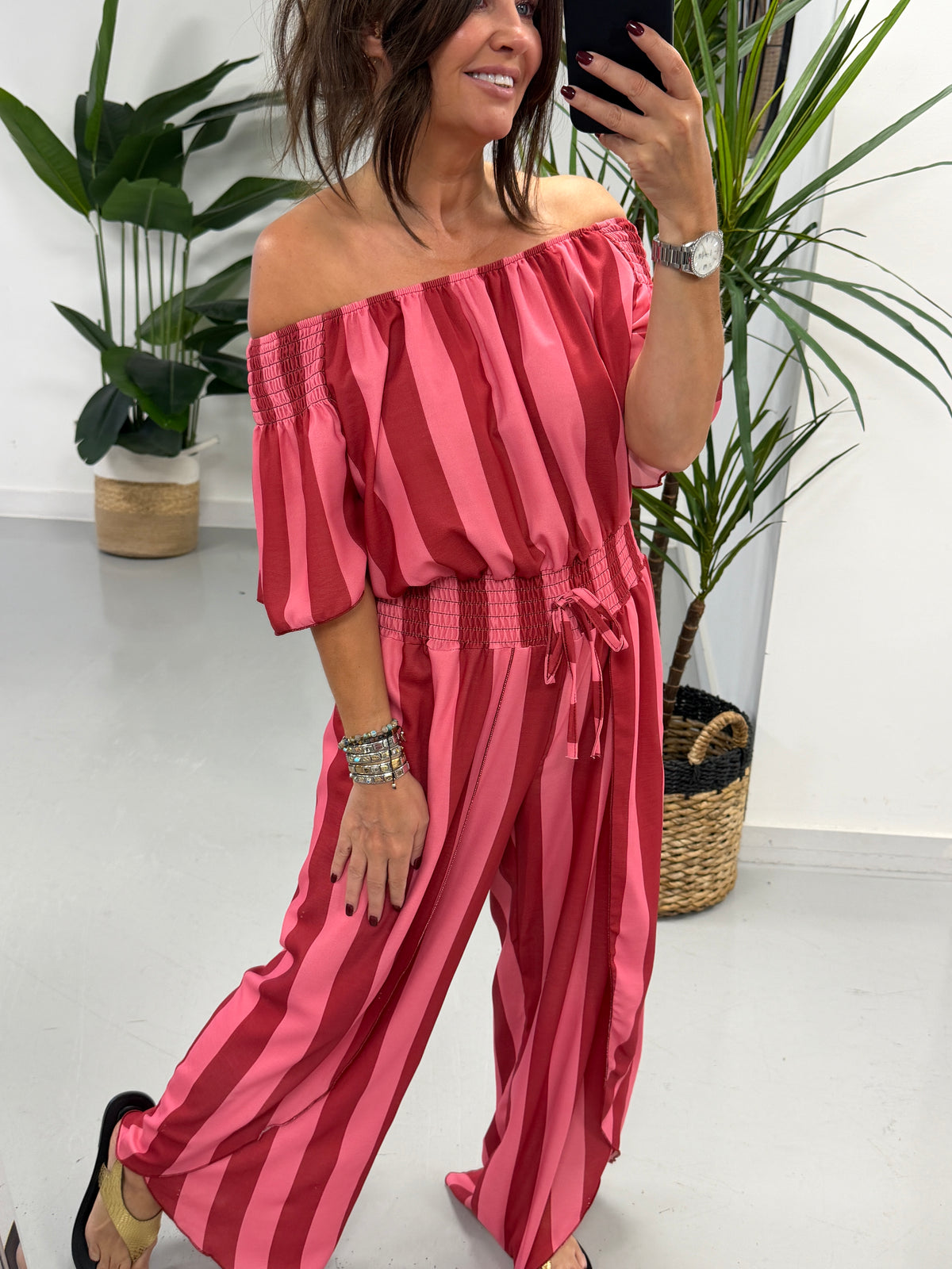 Sugar Rush Jumpsuit- Pink/Red