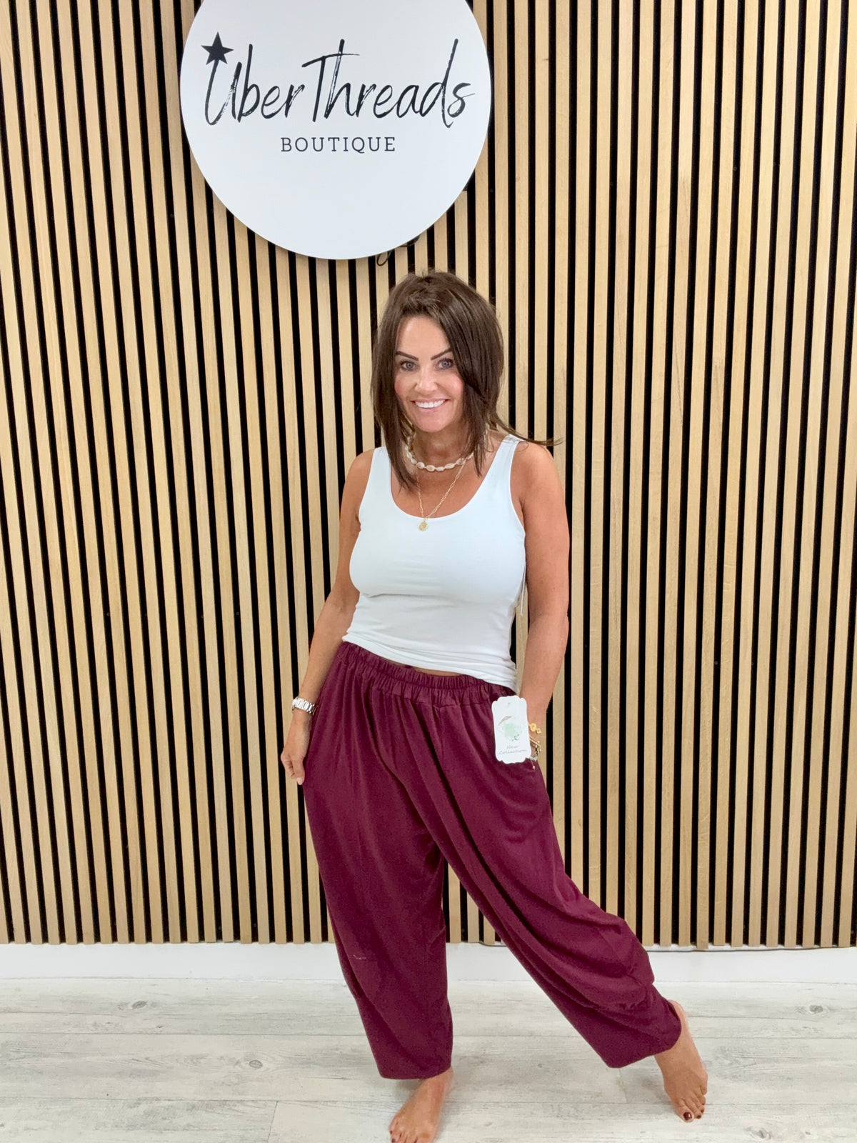 The New Town Tapered Joggers - Mulberry
