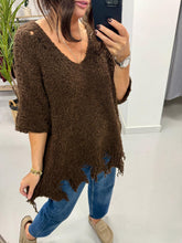 The Edgey Popcorn knit - Chocolate