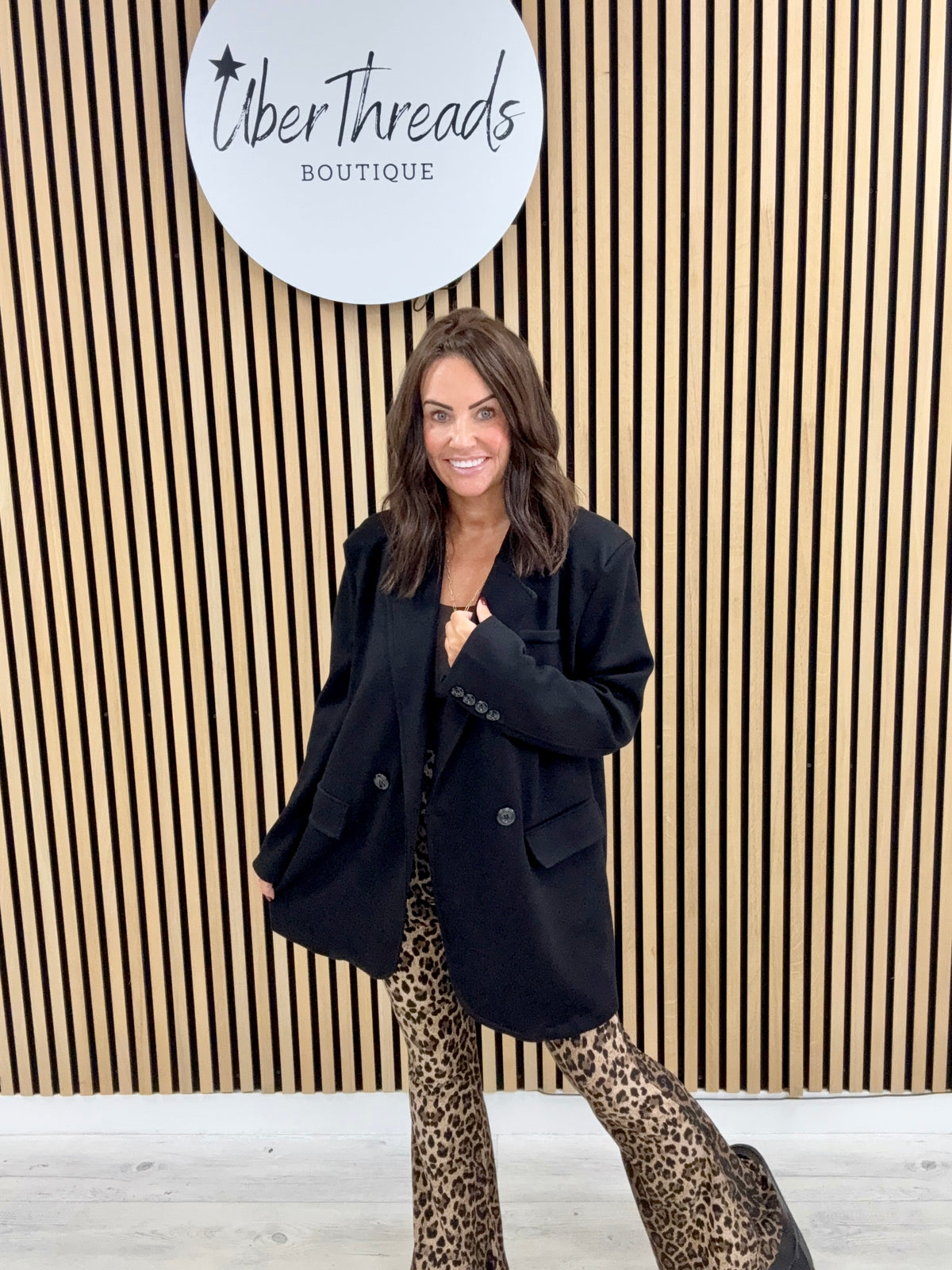 Molly Scuba Blazer  - Black