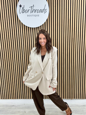 Molly Scuba Blazer  - Cream