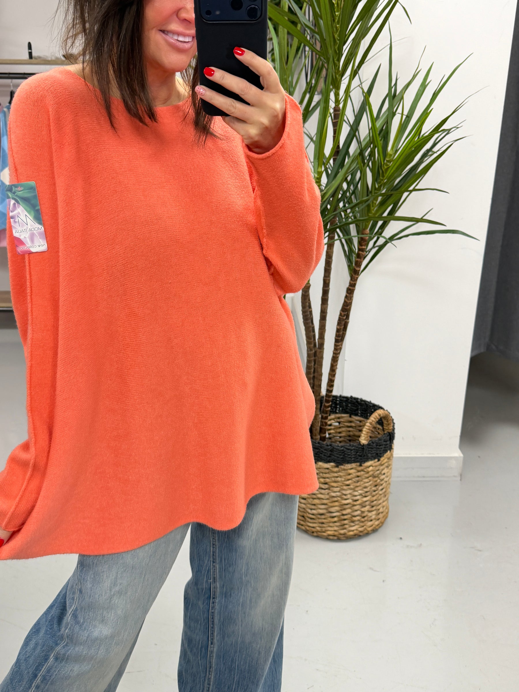 The Chelsea Round Neck Knit - Coral