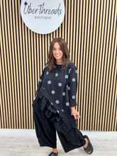 I.D Clothing Polka Dot Frill Tunic - Black