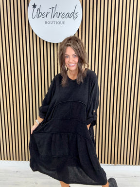 The Slouch Pocket Dress - Black