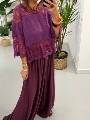 Seville Lace Top - Magenta