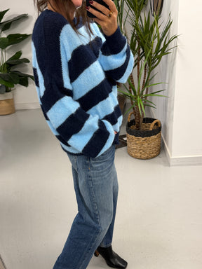 The Buxton Stripy Knit - Blue/Turquoise (Size 8-16)