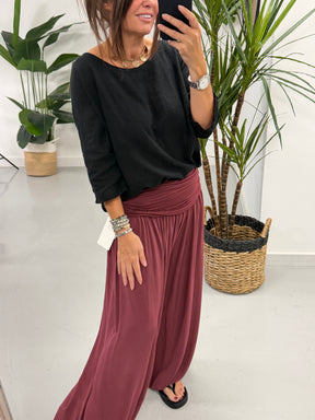 Ali Baba Slouch Pants - Wine