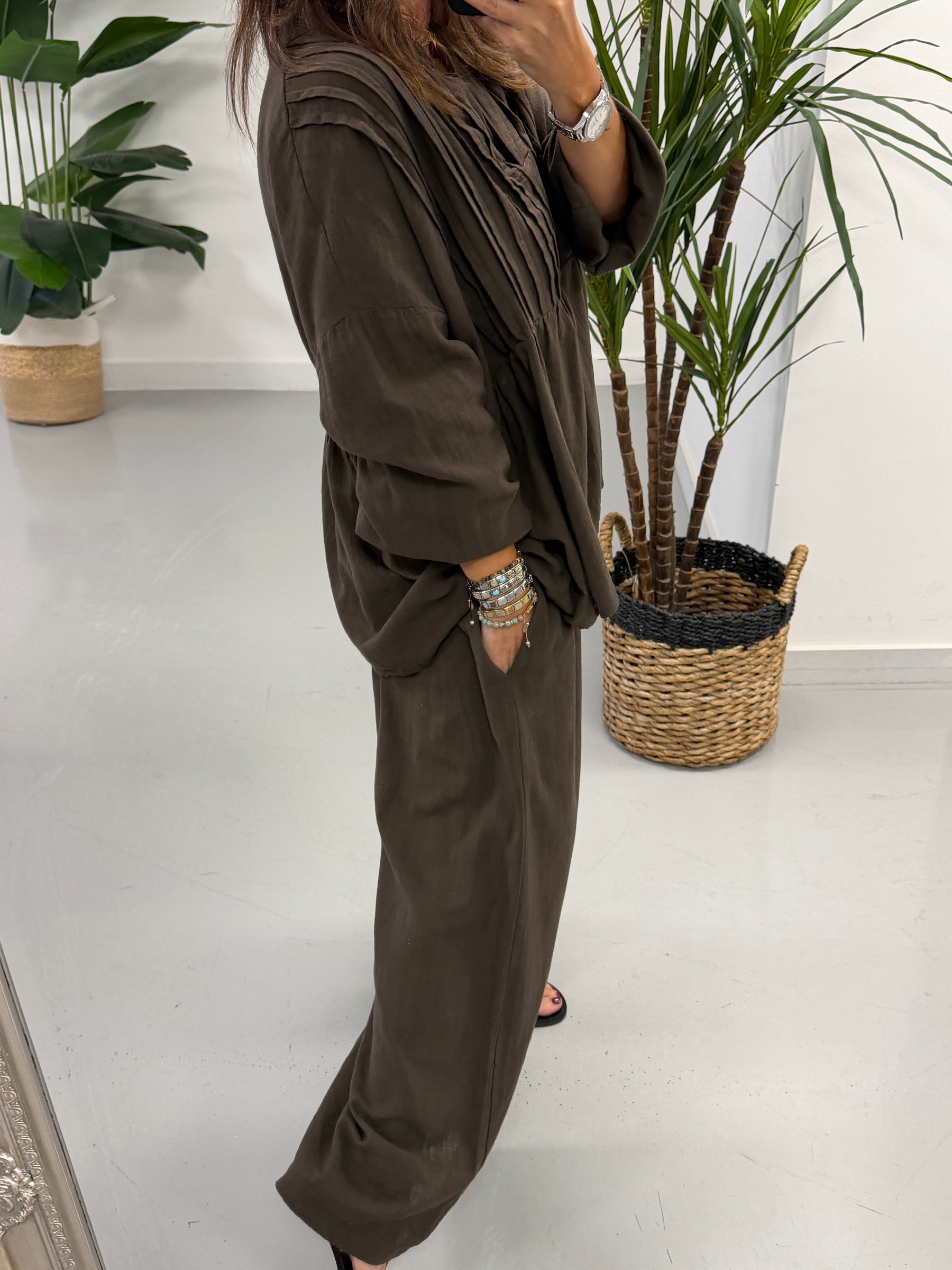 The Alessia Rustic Tunic - Chocolate