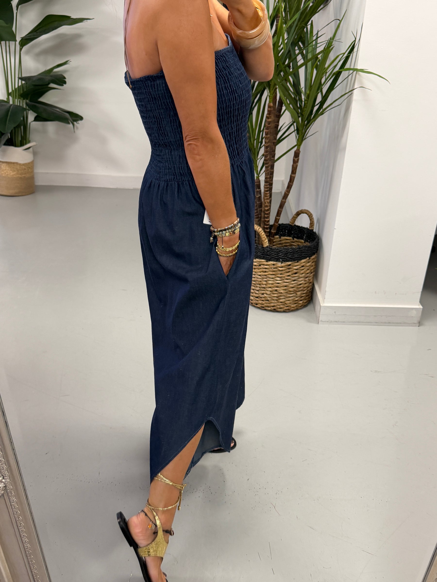 Deniably Denim Bandeau Jumpsuit