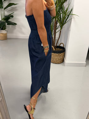 Deniably Denim Bandeau Jumpsuit