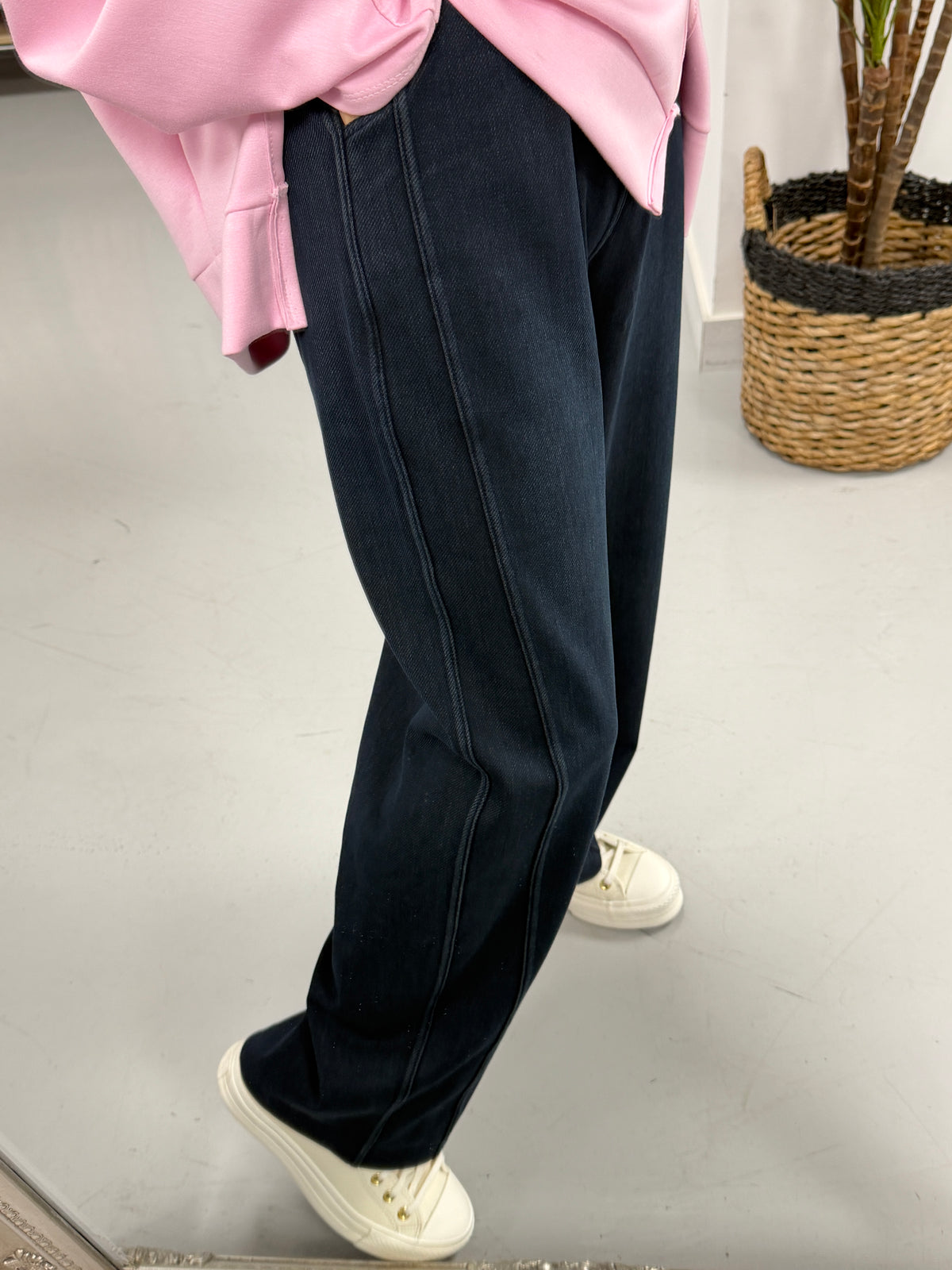 Denim Effect Cocoon Joggers - Sized -Blue