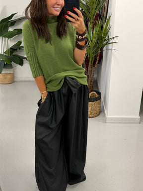 Crop Sleeve Knit - Pistachio