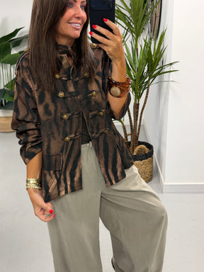 The Needlecord Military Jacket - Chocolate
