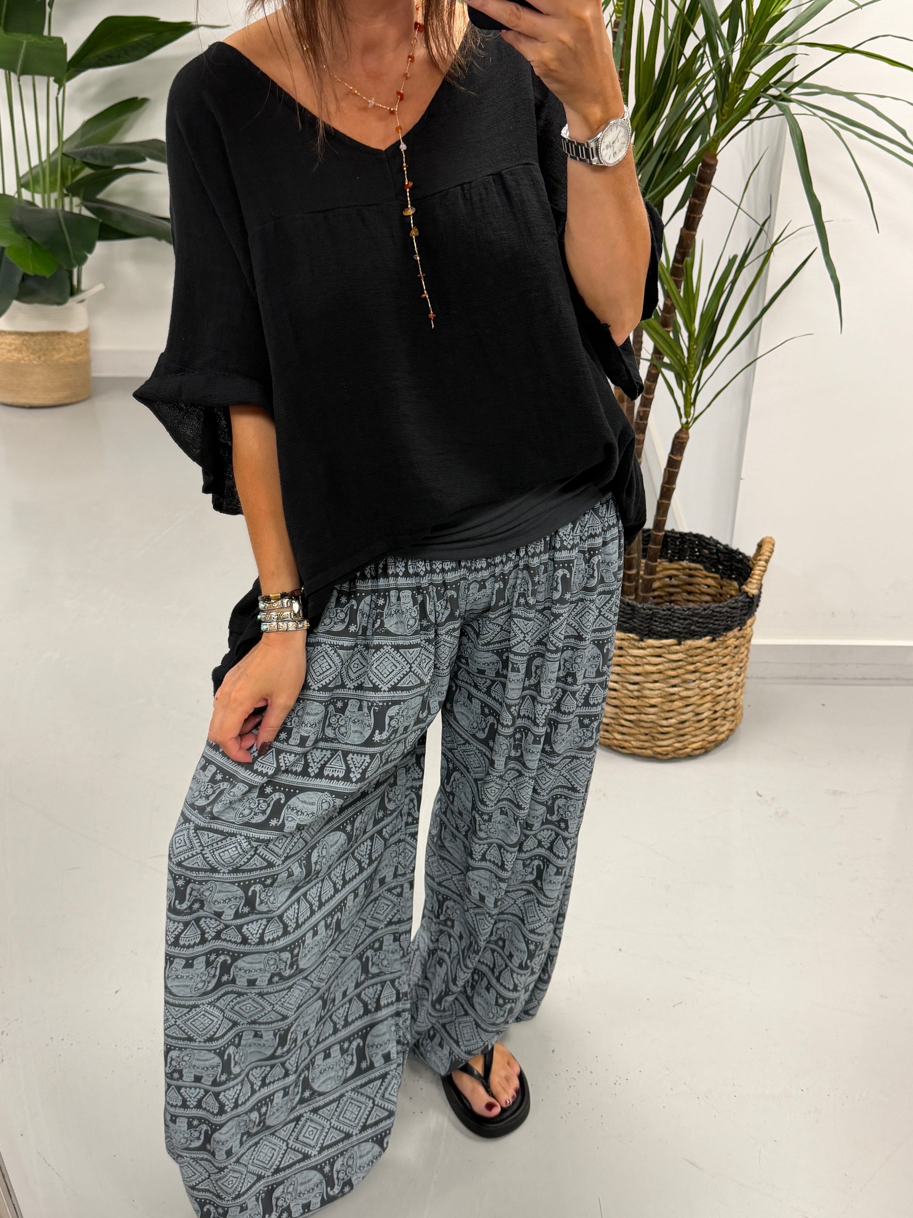 Ali Baba Slouch Pants - Grey Elephant