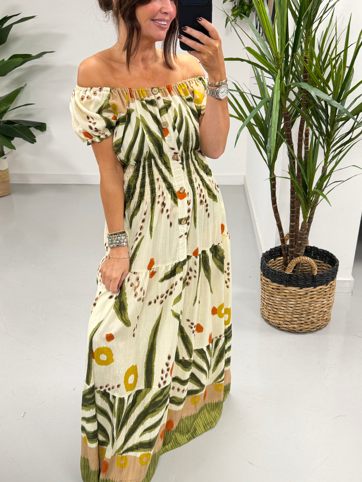 The Tribal Button Maxi - Khaki