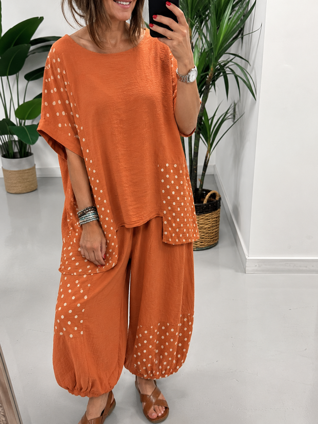 The Dottie Linen Mix Tunic - Rust