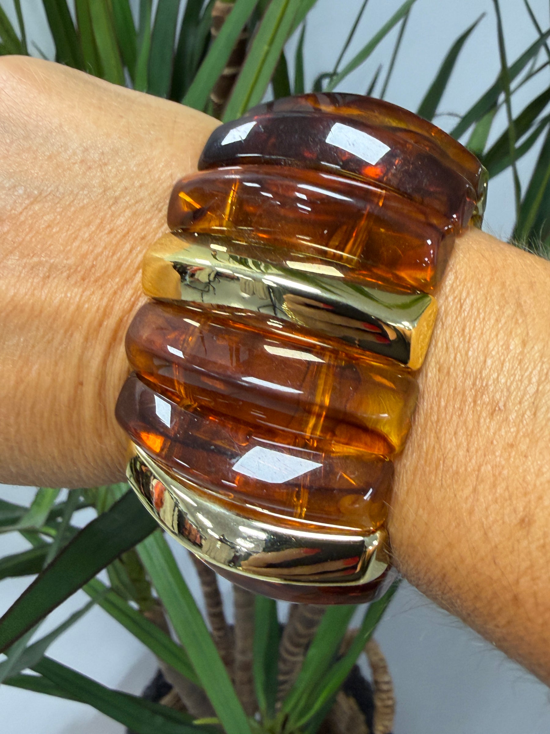 Elasticated Copper and Gold Thick