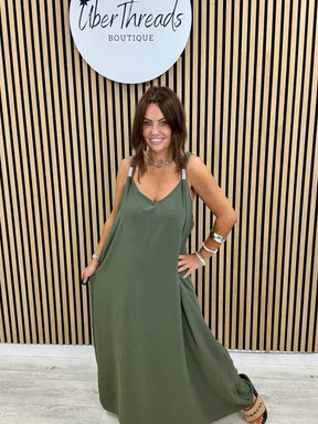 The Spring Shoulder Maxi - Khaki