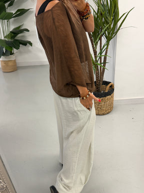 The Rae Summer Lightweight Layering Knit - Chocolate