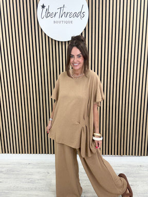 Lisbon Pleat Co-Ord - Classic Camel