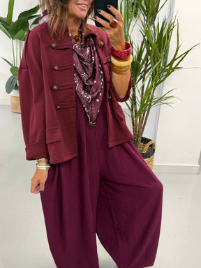 Zeta Otto Military Jacket - Wine