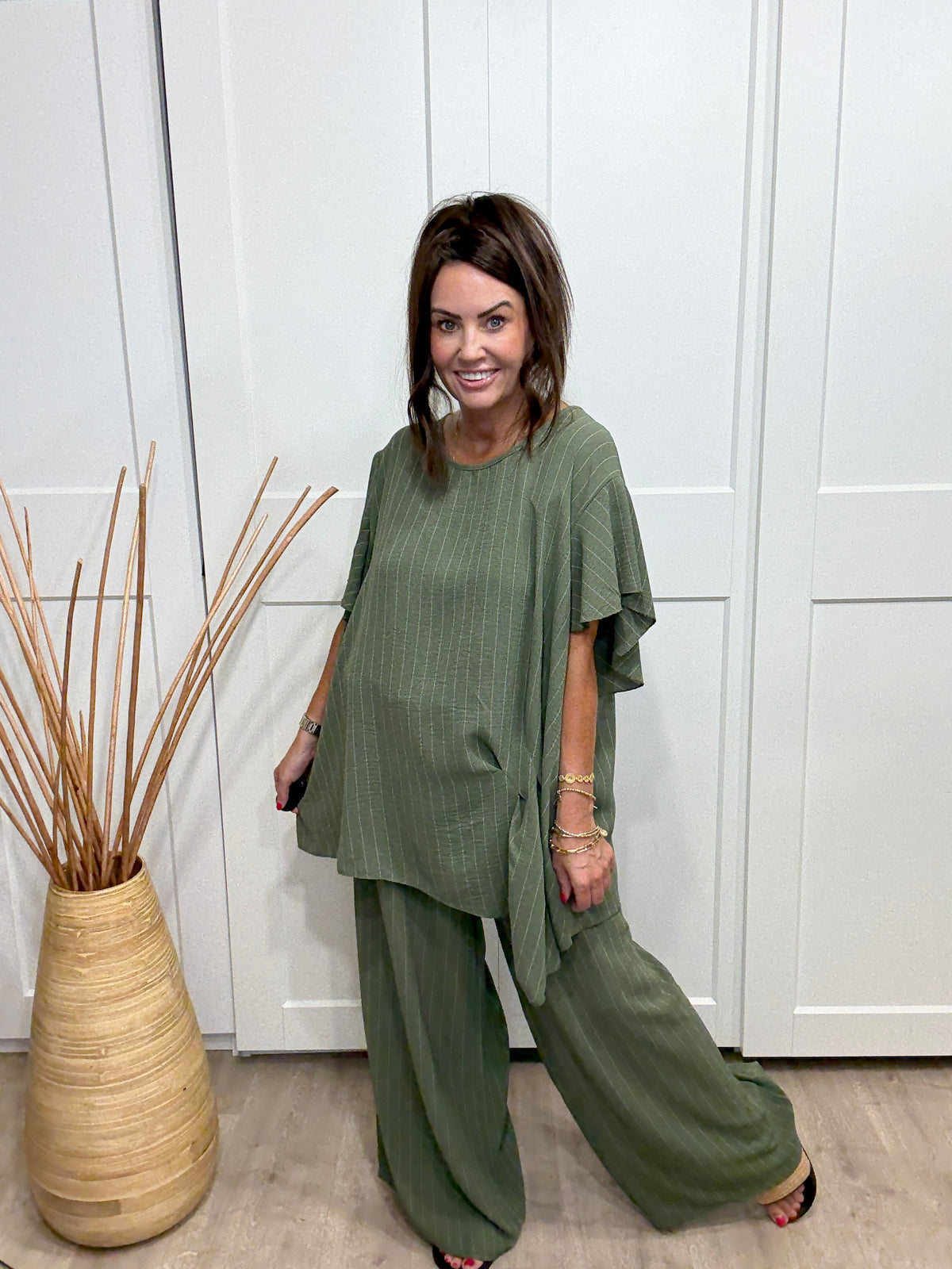 Lisbon Twist  Co-Ord - Olive Green