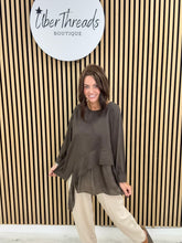 The Jersey Frill Cut Out Tunic - Dark Chocolate