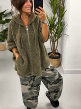 Hooded Zipped Cardigan - Khaki (Size 12-18)
