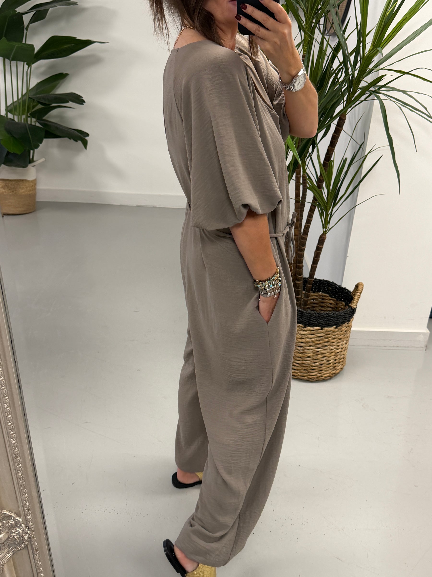 Marrakesh Balloon Jumpsuit - Pebble