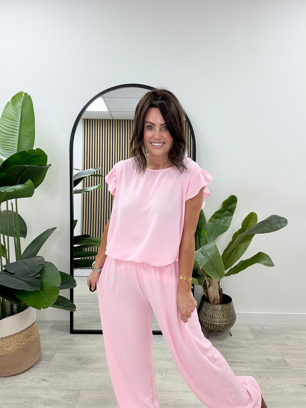 The Frill Sleeve Co Ord - Baby Pink