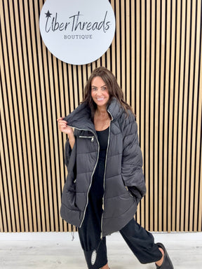 Fly Cape Coat  - Black (sized)