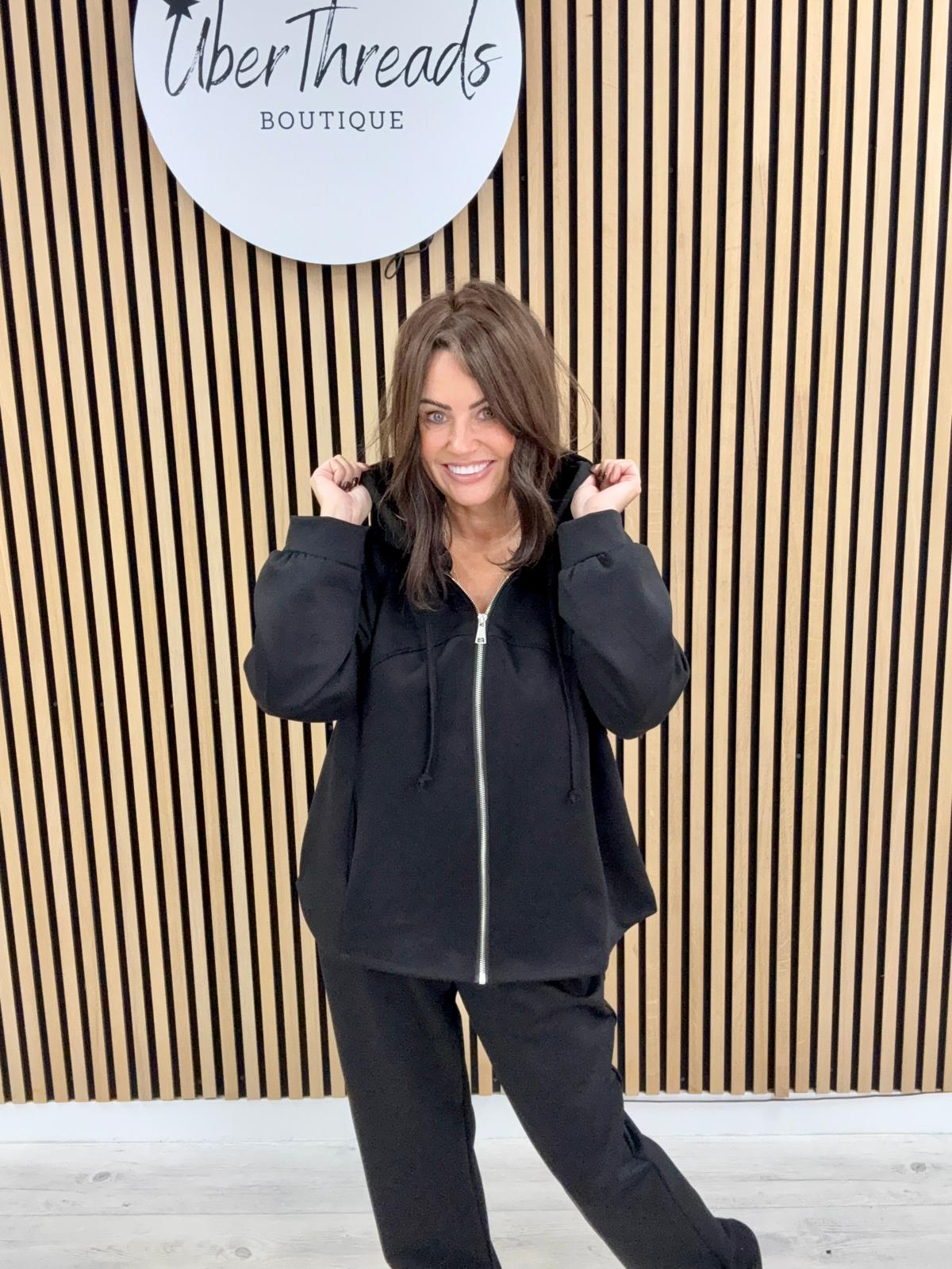 The Dalton Scuba Zip Hooded Tracksuit - Black