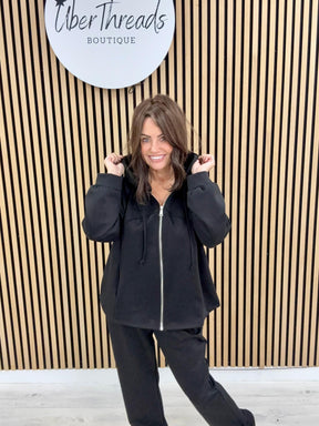 The Dalton Scuba Zip Hooded Tracksuit - Black