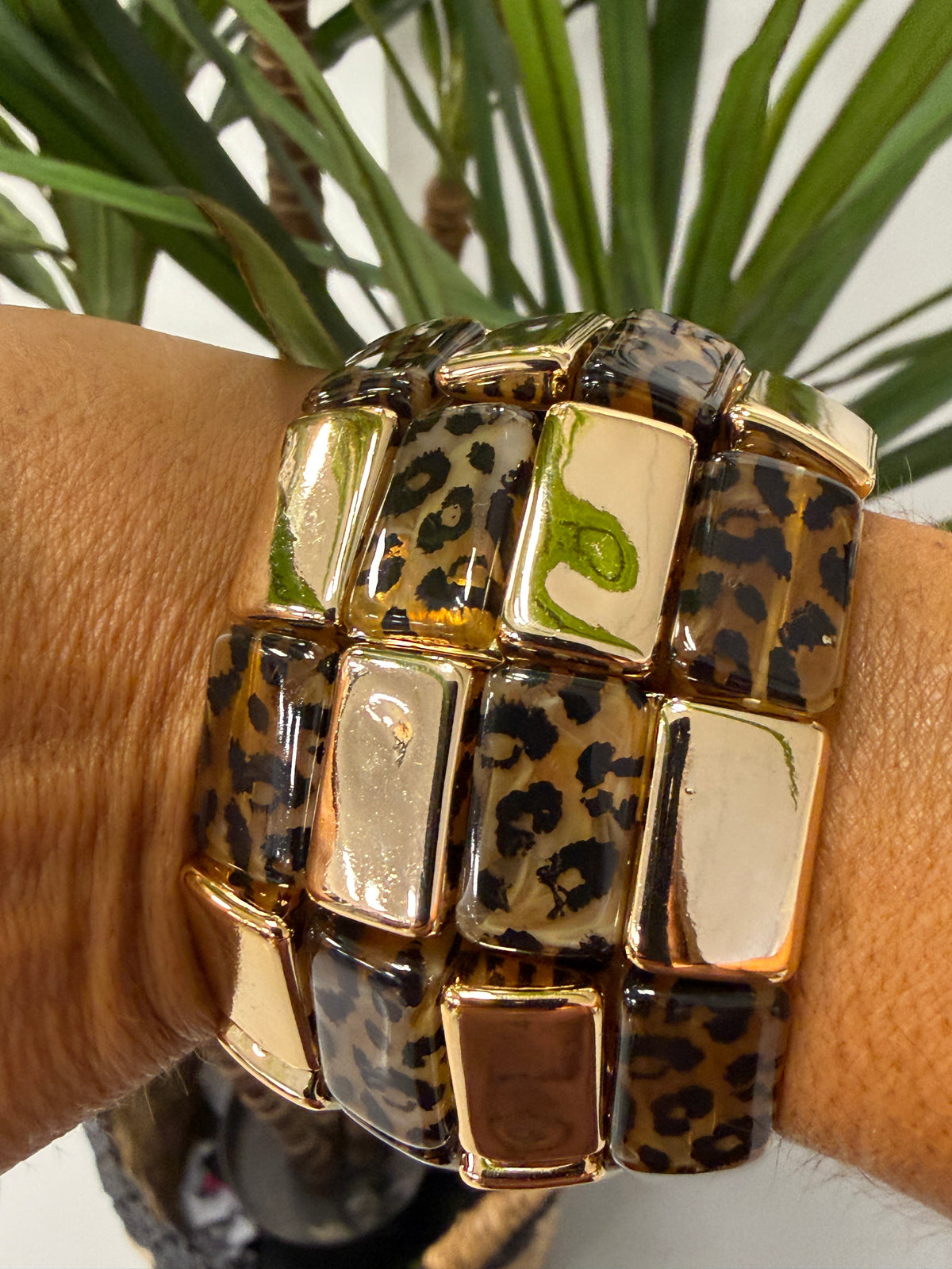 Elasticated Animal Print and Gold (Light)