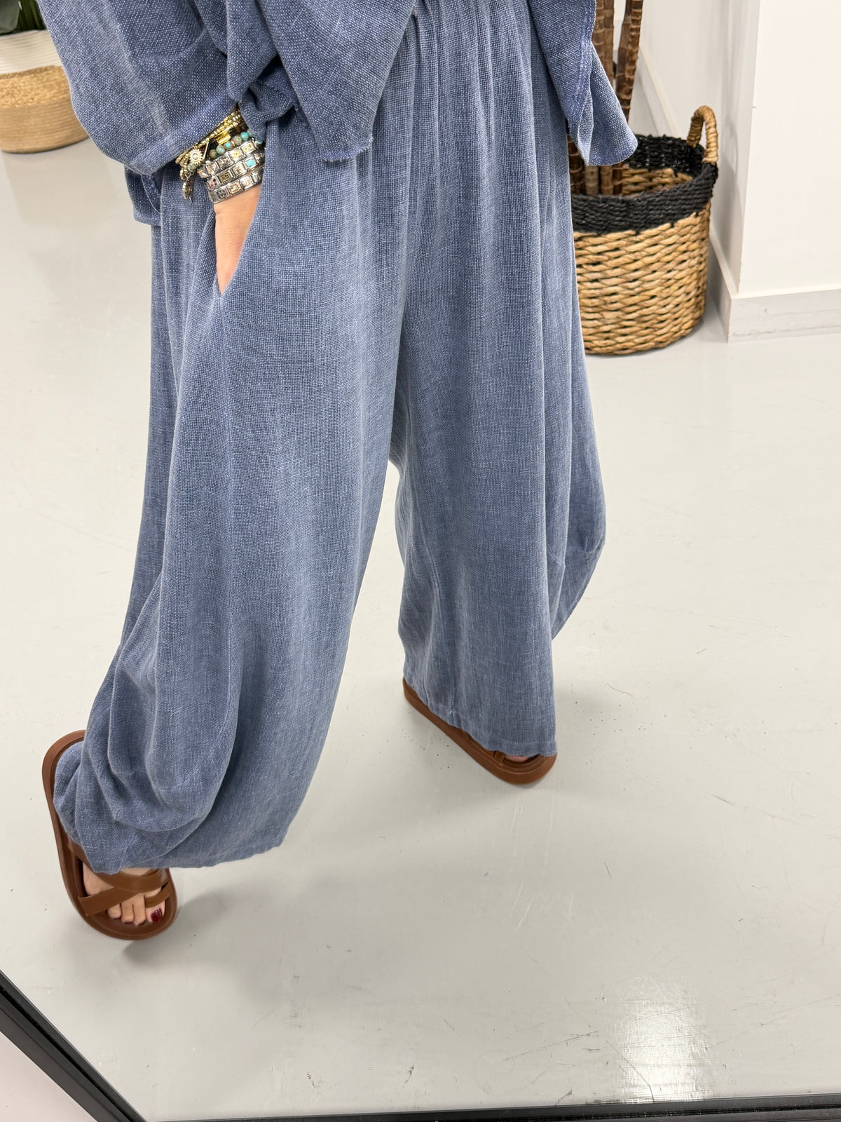 Sahara Barrel Trousers - Denim Blue
