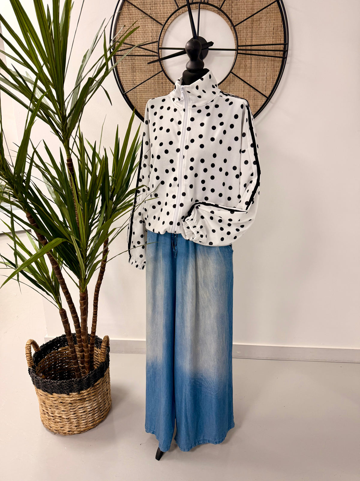 The Polka Stripe Jacket - White