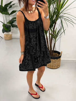 Valencia Bandana Slouch Dress - Black