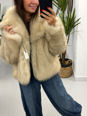 The Reversible PU/Faux Fur Jacket - Chocolate /Cream