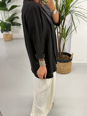 Crinkle Blazer - Black