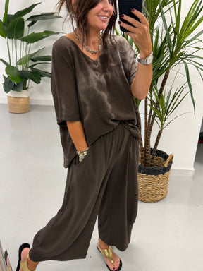 Sahara Cropped Pants - Chocolate