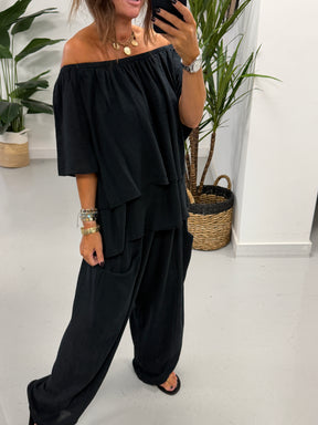 Sahara Bardot Tunic - Black