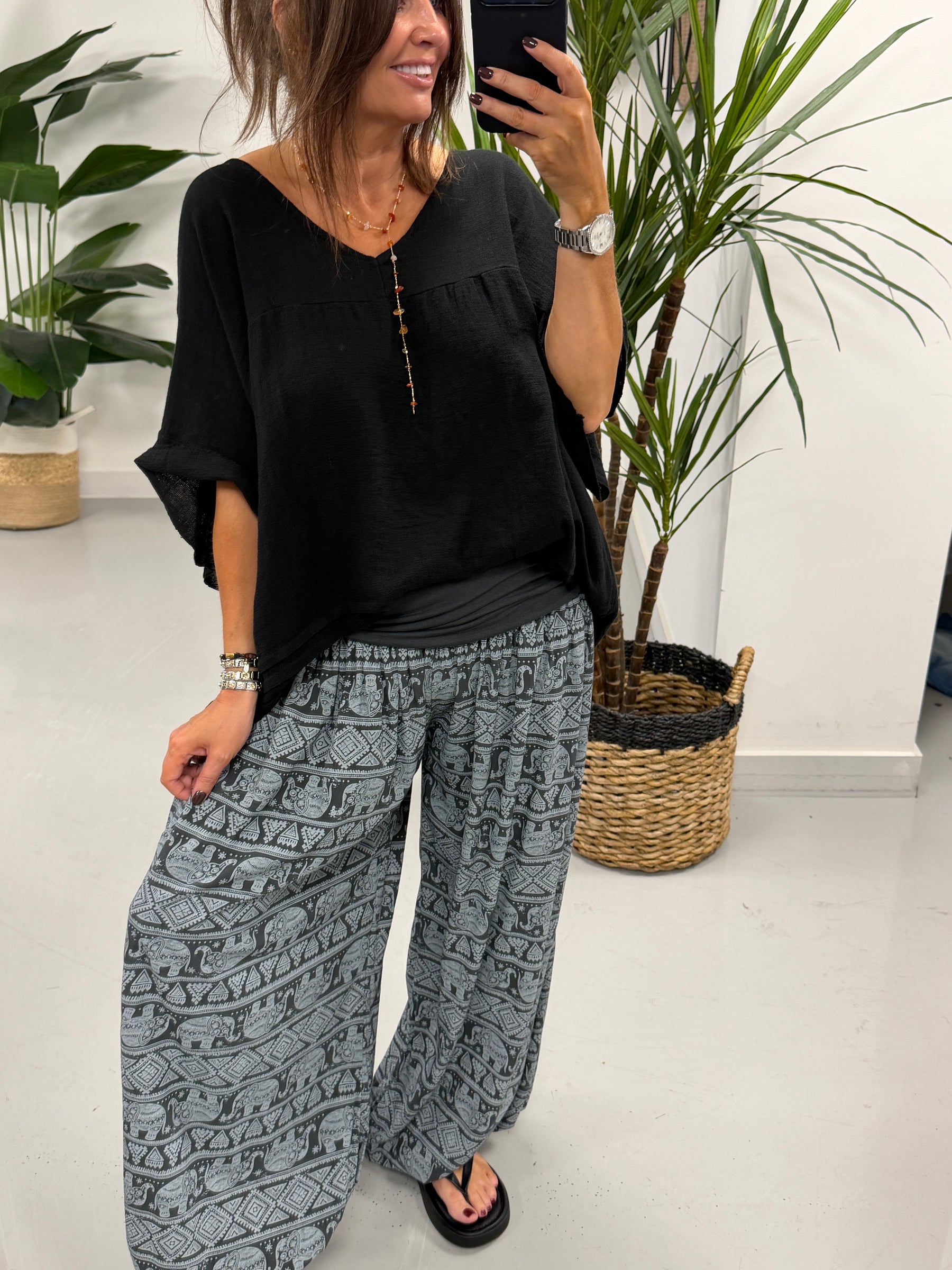 Ali Baba Slouch Pants - Grey Elephant