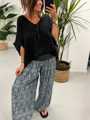 Ali Baba Slouch Pants - Grey Elephant