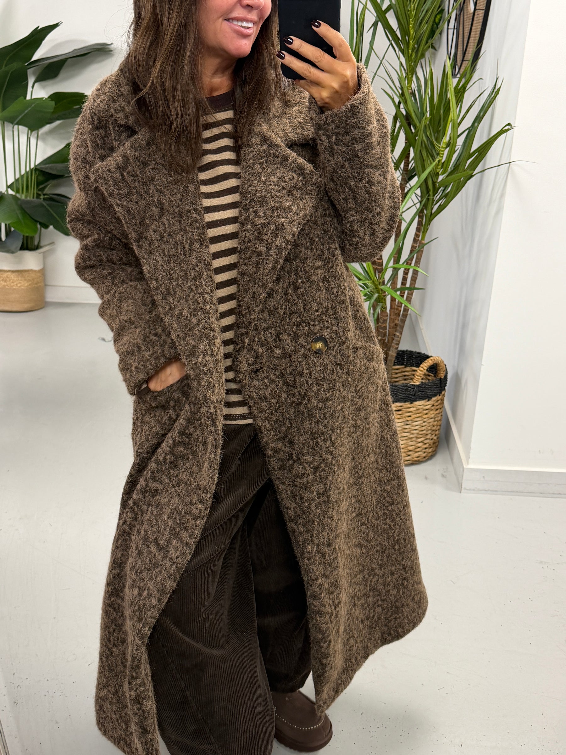Dakota Boyfriend Coat  - Chocolate