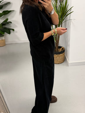 The Drift Ruffle Sleeve Knit - Black (Size 10-16)