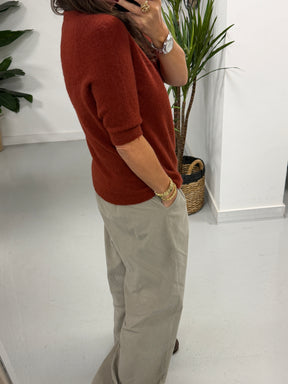 The Drift Crop Sleeve Knit - Wine (Size 10-14)