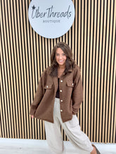 Military Boucle Jacket - Chocolate