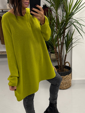 The Chelsea Round Neck Knit - Lime